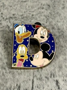 Disney Pin Alphabet Letter D Fab 4 Mickey Minnie Donald Pluto 2011 - Picture 1 of 3