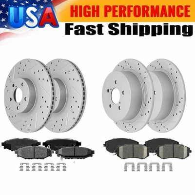 Pastillas de freno delanteras traseras perforadas ranuradas para Subaru XV Crosstrek Forester Foto 1 de 4