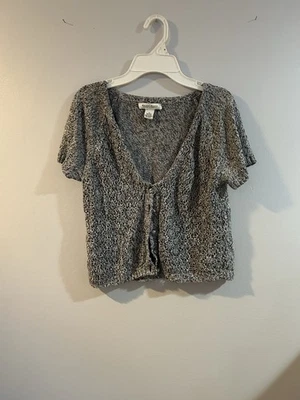 Cárdigan de manga corta para mujer White House Black Market talla mediana en blanco y negro Foto 1 de 4