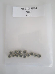 MS21083N04 Hex Nut 4-40 Self-Locking Nonmetallic Insert Plated Steel - Lot of 13 - Picture 1 of 4