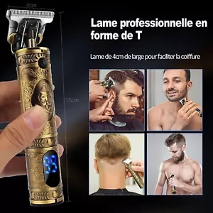 TAGLIA CAPELLI PROFESSIONALE REGOLA BARBA RASOIO ORO ELETTRICO RETRO NUOVO - Foto 1 di 7