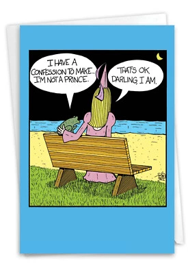 1 tarjeta de felicitación divertida de aniversario - esposo, esposa - no es un príncipe - hecha en Estados Unidos Foto 1 de 4