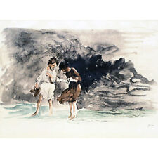 Jean Louis Forain Submarine War Beach 1917 Painting Huge Wall Art Poster Print