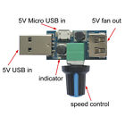 USB Fan Speed Controller DC 4V-12V 5W Multi-Gear Mute Auxiliary Cooling Too C WR