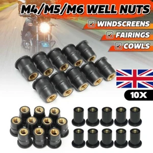 10x Rubber Well Nuts Motorbike Windshield Fairing Expanding Screw Nuts M4/M5/M6. - Picture 1 of 22