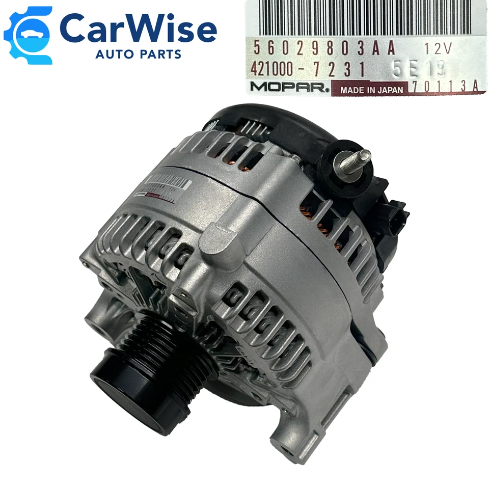 NEW OEM 2018-2023 Jeep Wrangler Gladiator 3.6L Alternator Assembly 56029803AA Foto 1 de 4