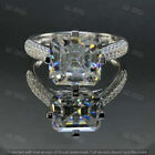 3Ct Asscher Simulated Diamond Solitaire Women Wedding Ring 14K White Gold Finish