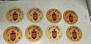 Lot of 8 Lone Star Beer 3½ inch coasters "Premium Certified Quality" 1960's - Picture 1 of 5