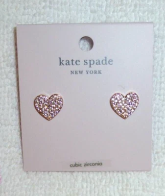 KATE SPADE YOURS TRULY HEARTS ROSE GOLD STUDS EARRINGS  - Image 1 of 4