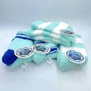 Damen weiche flauschige kuschelige Socken 4er Set türkis grün blau weiß Größe 7-11 - Bild 1 von 4