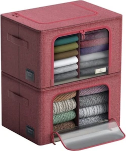 Sorbus Storage Bins with Divided Interior - Large Stackable & Foldable Organizer - Picture 1 of 4
