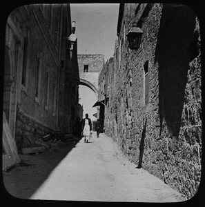 JERUSALEM THE VIA DOLOROSA C1940 Magic Lantern Slide VINTAGE PHOTO - Picture 1 of 3
