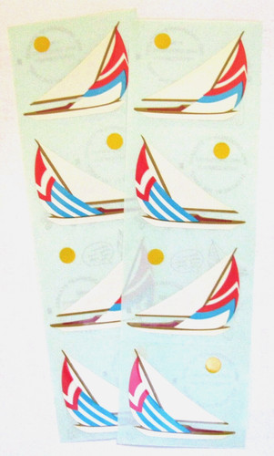 Mrs Grossman Vintage Two 2x6 inch 'Sailboats' Sticker Sheets (Retired ...