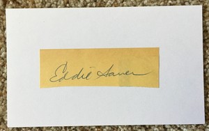 Ed Eddie Sauer signed cut - Cubs Braves debut 1943