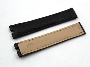 Watch Band Gérald Genta Gefica Vera Pelle Nero 16/16mm Luxury Accessori Ricambio - Picture 1 of 3