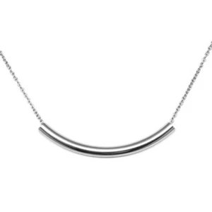 Collar colgante de tubo con barra curva de acero inoxidable joyería minimalista 20 pulgadas - Imagen 1 de 5