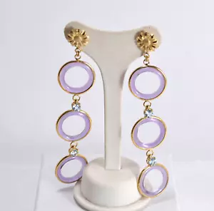 ORECCHINI ARGENTO 925 CIAMBELLE AMETISTA IDROTERMALE TOPAZIO AZZURRO AGHT 0861 - Foto 1 di 3