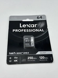 64GB Lexar Professional 1667x UHS-II SDXC Memory Card - Picture 1 of 2