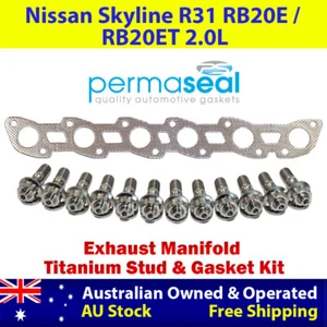 Permaseal Exhaust Manifold Titanium Stud&Gasket Kit For Nissan Skyline R31 2.0L - Foto 1 di 5