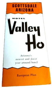 VINTAGE PAMPHLET HOTEL VALLEY HO SCOTTSDALE ARIZONA c.1956 - Picture 1 of 4