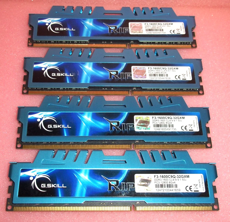 G.SKILL Ripjaws 4 x 8GB PC3-12800U DDR3-1600 240-Pin Memory F3-1600C9D - Image 1 of 1