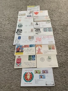 UK First Day Covers X16 job lot good condition covers from the 70s 80s Air Mail - Picture 1 of 24