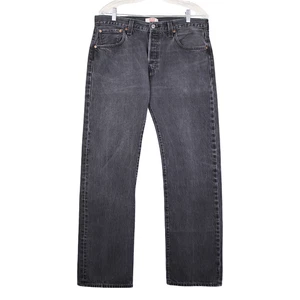 Vintage Levis 501 Jeans Mens 35x31* Black Straight Leg Button Fly Faded - Imagen 1 de 16