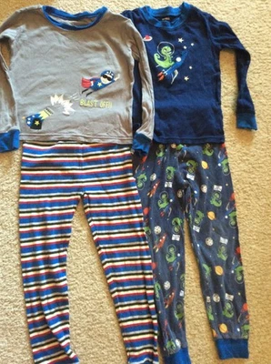 Lote de 2 Pijamas Gymboree Gimmies Ropa de Dormir Dino Rocket y Rocket Hombre Talla 6 Foto 1 de 3