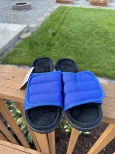 Zapatilla deslizante ajustable para hombre MUK LUKS azul talla 10/11 nueva con etiquetas - Imagen 1 de 3