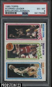 1980 Topps Basketball Larry Bird Magic Johnson RC Rookie Julius Erving HOF PSA 6