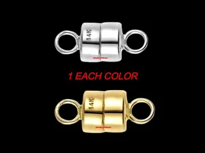 4.5mm 14k MAGNETIC CLASP TINY Converter Extender Solid Yellow White Gold 1 EACH - Picture 1 of 4