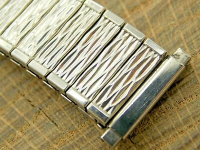 Vintage NOS Unused Flex-On Expansion Stainless Steel 15mm-19mm Watch Band - Image 1 of 3