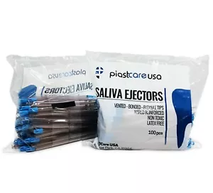 300 Saliva Ejectors Ejector CLEAR/BLUE Dental Mouth Suction Tips (3 Bags) - Picture 1 of 10