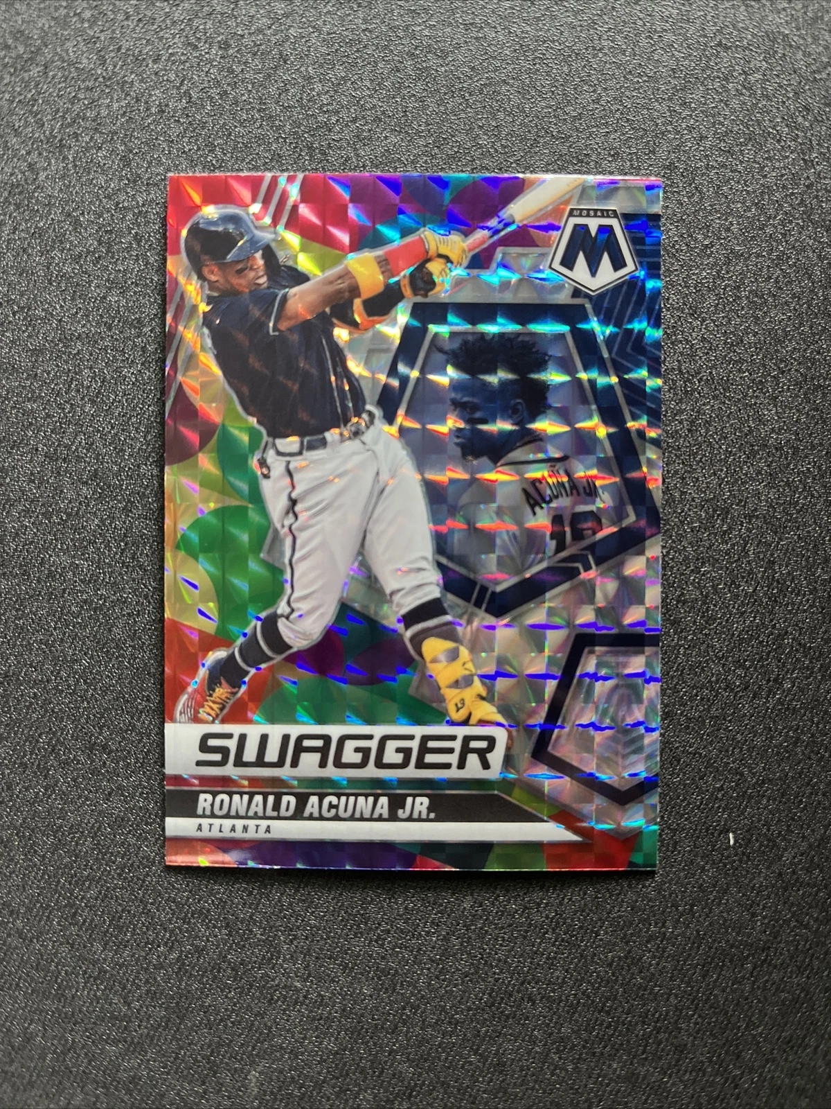 2022 Panini Mosaic Ronald Acuna Jr. Swagger Silver Prizm Atlanta Braves SW-5