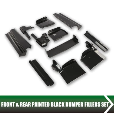 Kit de rellenos de parachoques delantero y trasero aptos para Cadillac Eldorado 1979-1985 pintura negra Foto 1 de 4