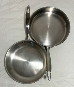 2 Revere Ware Copper Disc Bottom 10" Skillets Frying Pans - Picture 1 of 12