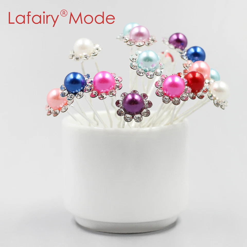 10 Stück Haarnadel Haarschmuck für Hochzeit Party täglich Perle Strass U-Form - Bild 1 von 1