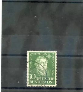 ALEMANIA Sc 689 (MI 149) en muy buen estado usado 1952 10pf verde oliva $14 - Imagen 1 de 1