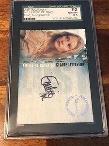 EMILIE DE RAVIN CLAIRE LITTLETON 2006 Inkworks LOST #A13 Signed CARD SGC 8.5 NM