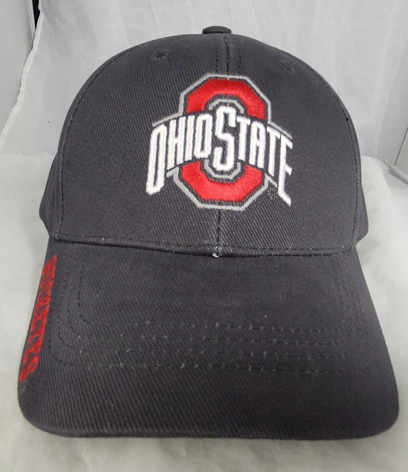 NCAA OSU THE OHIO STATE BUCKEYES MENS STRAPBACK HAT WASHED COTTON GREY