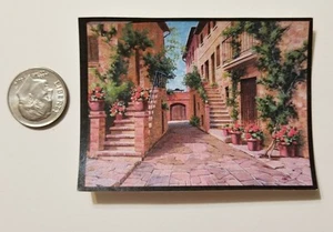 Miniatur Puppenhaus Maßstab 1/12 Poster Bilder Wandbilder Küche Italien Gasse  - Bild 1 von 1