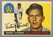 1955 Topps Bunky Stewart RC #136 - Washington Nationals Rookie Card