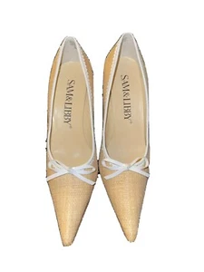 Women’s Sam and Libby raffia pointed toe pump heel size 9 - Picture 1 of 8