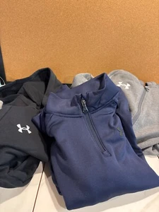 3pcs Set Under Armour Boys Multicolor Rival Fleece Hoodie Zip Front Size YL NWT - Picture 1 of 19