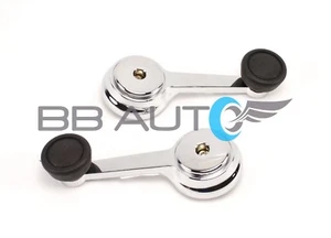 2 INSIDE MANUAL WINDOW CRANK HANDLES CHROME FOR JEEP WRANGLER CHEROKEE CJ5 CJ7 - Picture 1 of 3