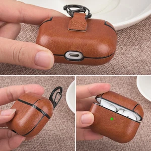 Case For Apple AirPods Pro Wireless Charging Case Luxury Leather Protector Cover - Photo 1 sur 16