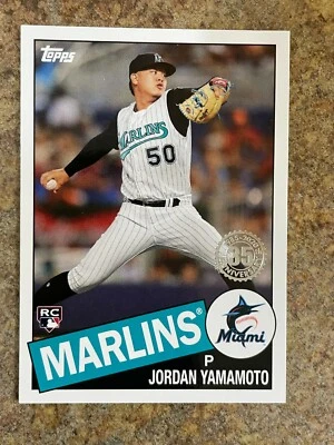 2020 Topps 35th Anniversary 85-58 RC Jordan Yamamoto - Miami Marlins - Image 1 of 2