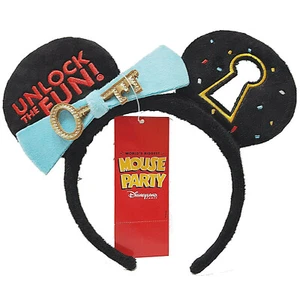 Disneyland Paris Mouse Party Ears Unlock Fun Key Mickey Mouse 90th Minnie Disney - Picture 1 of 5