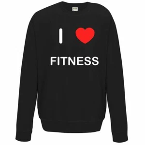 Fitness I Love Sweater Pullover Adult Crew Neck Long Sleeved Sweatshirt - Picture 1 of 34