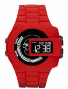 NEW Diesel DZ7276 Digital Black Dial Men's Watch Red Rubber Strap - Picture 1 of 4